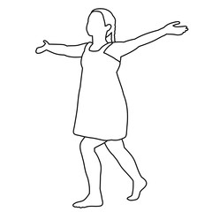 line drawing of a dancing woman on a white background