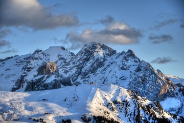 Dolomiten, Sella, Sellagruppe, Piz Boe, Pordoi, Sasso Pordoi, Winter, Jahreszeit, Schnee, Fels,...