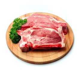 Fresh raw meat.