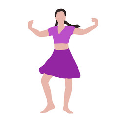 drawing of a dancing woman on a white background