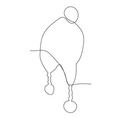 isolated, simple one-line drawing of a children's hat
