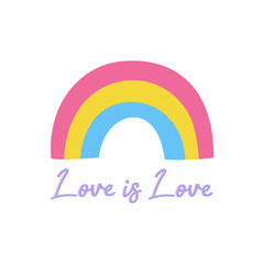 Cute LGBTQ pride print. Colorful design elements and typography. Vector hand drawn illustration and lettering.