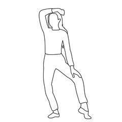 dancing girl, woman dance sketch, isolated