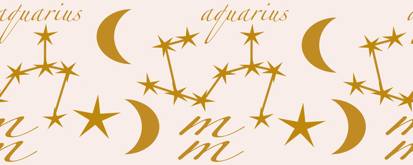 horizontal border with aquarius elements