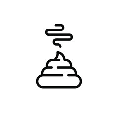 Bunch of shit icon in trendy line style. vector image. Stinky Dog Poop logo symbol sign. Cartoon style poo. Vector illustration image. Isolated on white background.