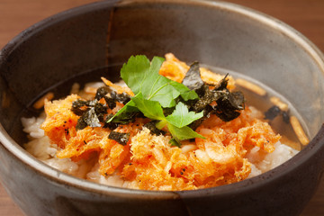 桜えびのかき揚げ出汁茶漬け