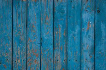wooden old blue painted wall
