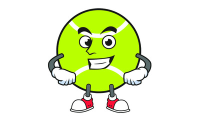 Illustration Vector of tennis ball cartoon characters flat design Perfect for T Shirt design,logo,sticker