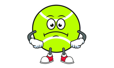 Obraz premium Illustration Vector of tennis ball cartoon characters flat design Perfect for T Shirt design,logo,sticker