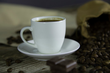 cup of coffee with grain