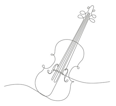 disegno a singola linea continua di violino