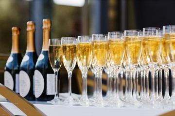 Champaign glasses before celebration © shumovdenis