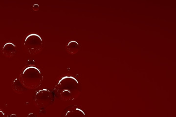 3d rendering.Abstract render with spheres.Red spheres of balls on background.