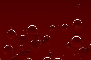 3d rendering.Abstract render with spheres.Red spheres of balls on background.