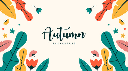 Autumn leaves background illustration vector