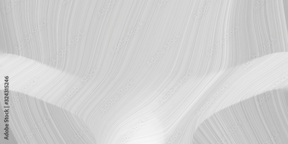 Poster background graphic with modern curvy waves background design with light gray, white smoke and dark g