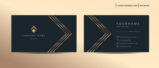 Luxury design business card with gold style minimalist template