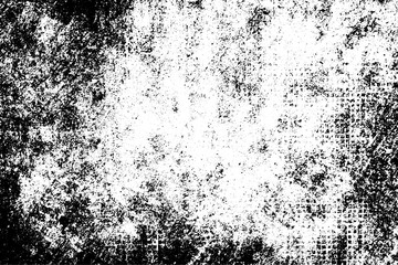 Grunge black and white texture. Pattern of an old worn surface. Dirty city background