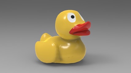 3d illustration of cartoon duck
