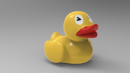 3d illustration of cartoon duck