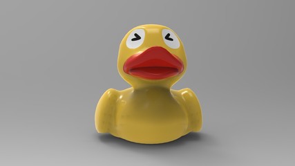 3d illustration of cartoon duck
