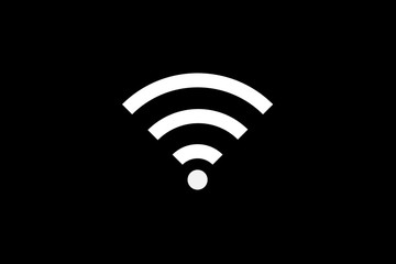 Wireless WiFi logo isolated on black background