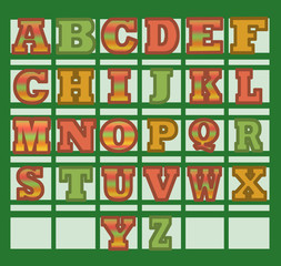 Rustic alphabet, ABC, Digital Art