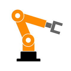Industrial robot, vector icon on white background