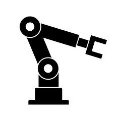Industrial robot, vector icon on white background