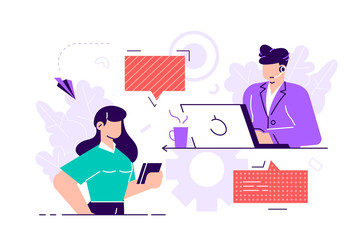 Vector illustration. Customer service