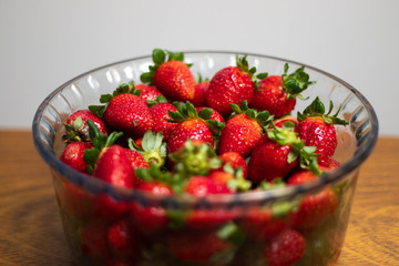 fresh strawberries in a bowl