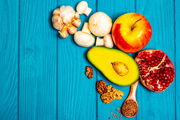 A set of vegetarian foods that has all the essential nutrients.