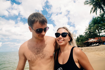 couple on a beach in vietnam