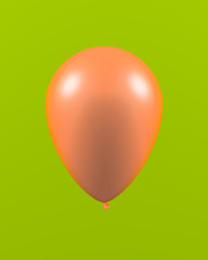 balloon orange color 3d illustration