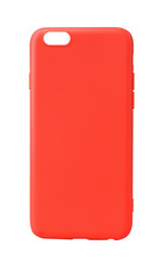 Back view of red silicone case for smartphone