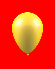 balloon yellow color 3d illustration