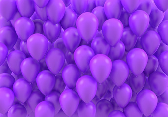 balloons purple color 3d illustration