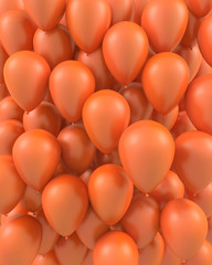 Fototapeta na wymiar orange color balloons 3d illustration