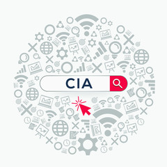 CIA mean (certified,internal,author) Word written in search bar,Vector illustration.
