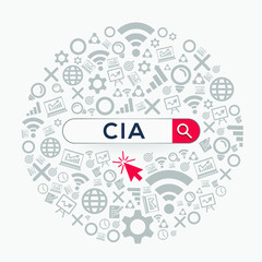 Obraz premium CIA mean (certified,internal,author) Word written in search bar,Vector illustration.