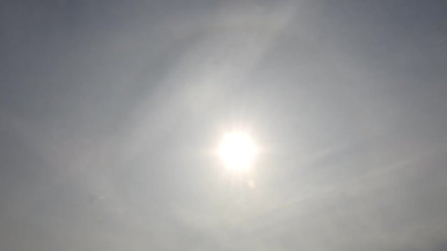 2月14日のハロ。空のタイムラプス動画。暖かくなる。愛の日。うおこおりをいずる。2020年2月14日