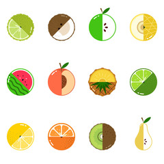 Fruits diversely oriented seamless vector pattern isolated