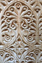 Details of carved wooden door