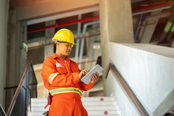 Engineer is working on a job site .