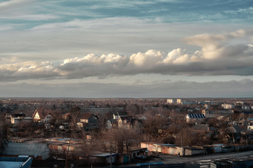 Fototapeta na wymiar Landscape of small Ukraine town Chuguev