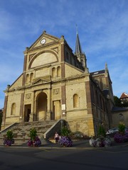 Fototapeta na wymiar Trouville (France). September 2014. Church of the Virgin Mary the Victorious.