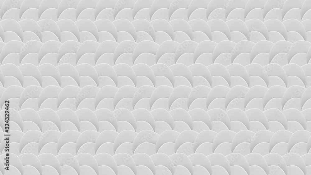 Poster 3d rendering. modern design white and gray fish or snake skin surface pattern curve texture backgrou