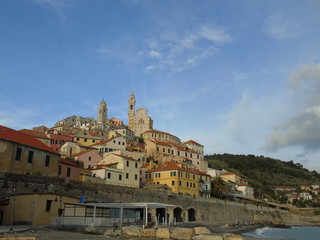 Cervo ligure, Italy – 02/13/2020: The village of Cervo on the Italian Riviera in the province of Imperia, Liguria, Italy