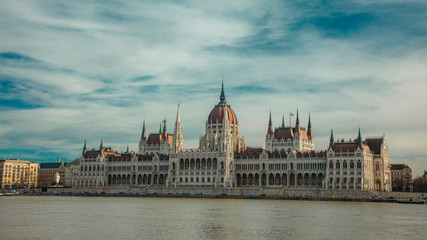 Fototapeta na wymiar Budapest Parliament Building against the sky