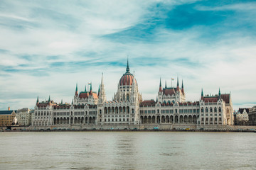 Fototapeta na wymiar Budapest Parliament Building against the sky